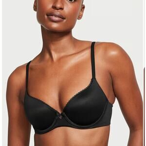 Victoria's Secret Lightly Lined Smooth Demi Bra Black 32DD